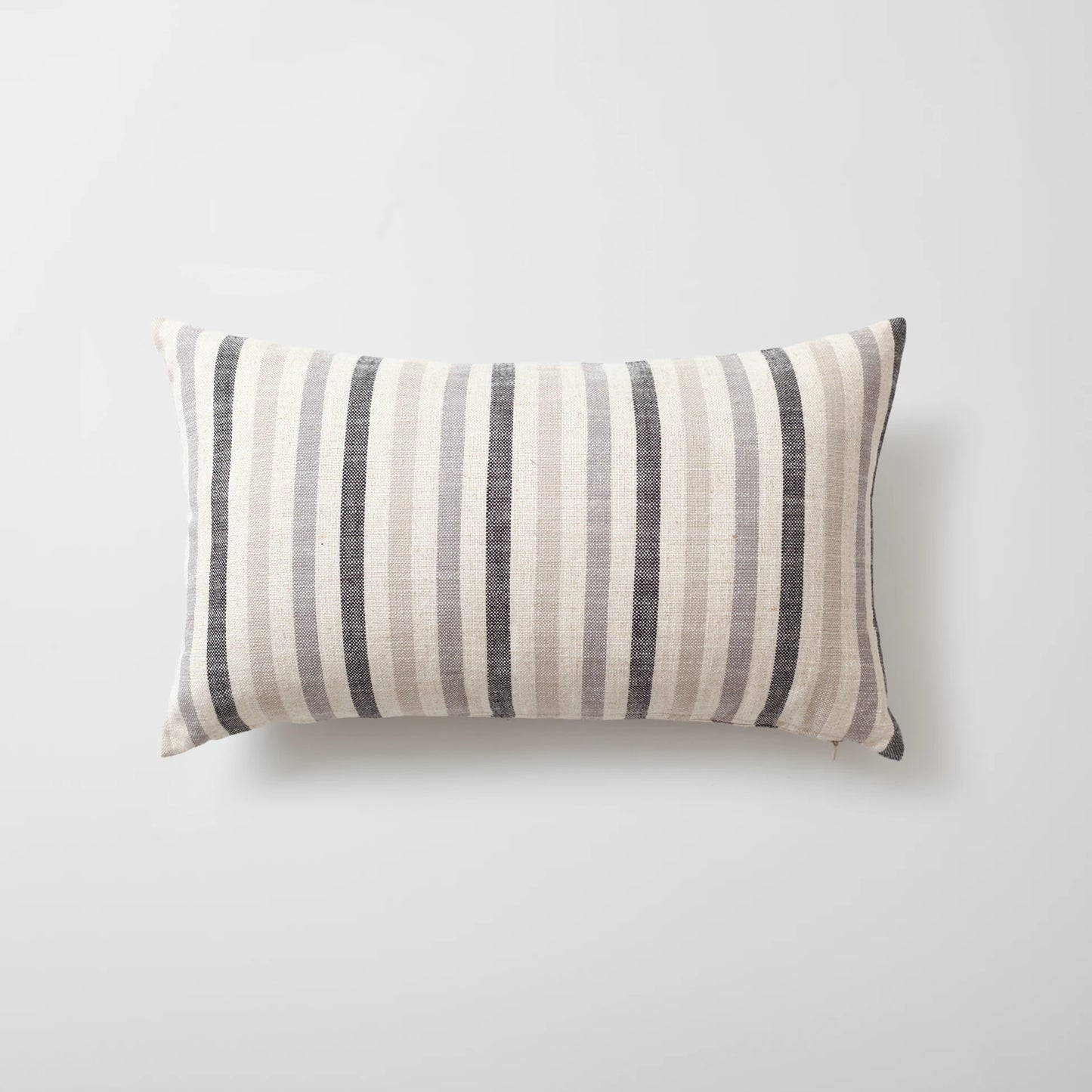 StripeOnStripe - Dekoratif Yastık - 3'lü Kombin Set - Siyah & Keten