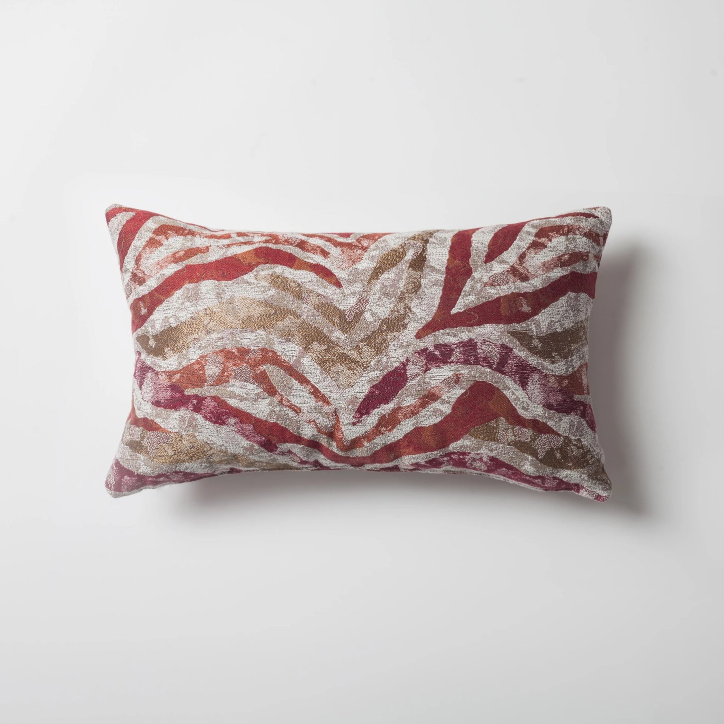 Rio - Zebra Desenli Viskon Dokuma Kırlent 30x50 - Kırmızı