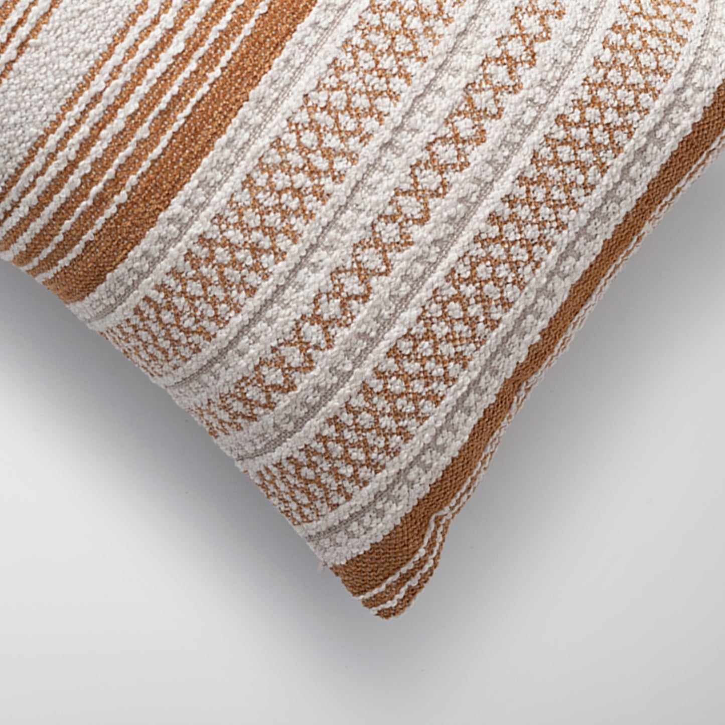 Gobi - Keten Çizgili Desenli Kırlent 30x50 - Hardal