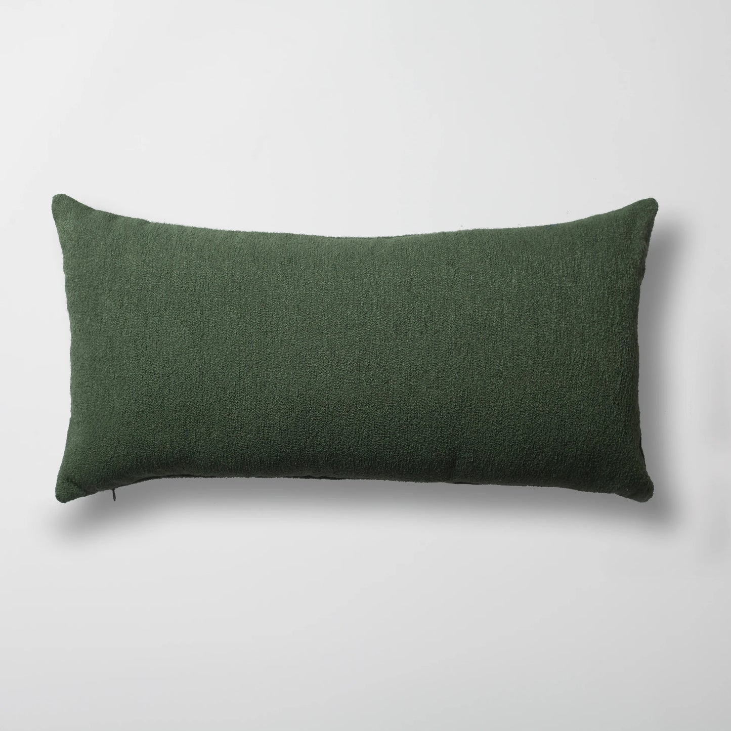 Julia - Düz Bukle Dokuma Lumbar Kırlent 35x70 - Yeşil