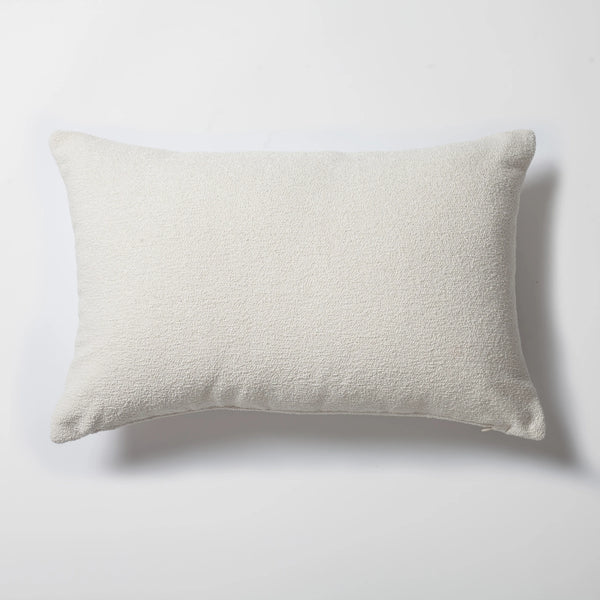 Beyaz düz bukle dokuma dikdörtgen kırlent kılıfı 40x60 cm