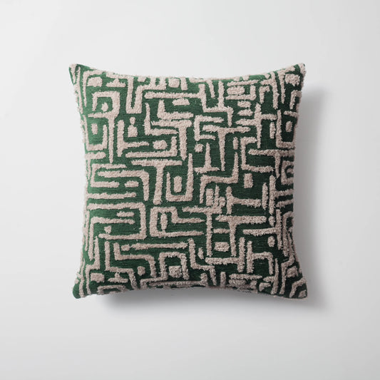 Gilda - Labirent Desenli Kırlent 45x45 - Yeşil