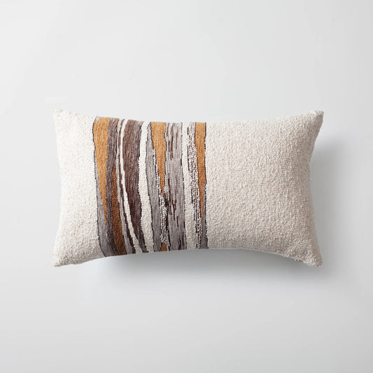 Combos - Keten Zemin Ve Dokuma Desenli Kırlent 30x50