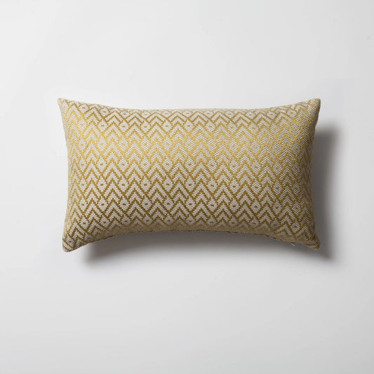 Gusto - Keten Modern Küçük Desenli Kırlent 30x50 - Sarı