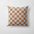 Mojo - Keten Dama Desenli Kırlent 45x45 - Hardal