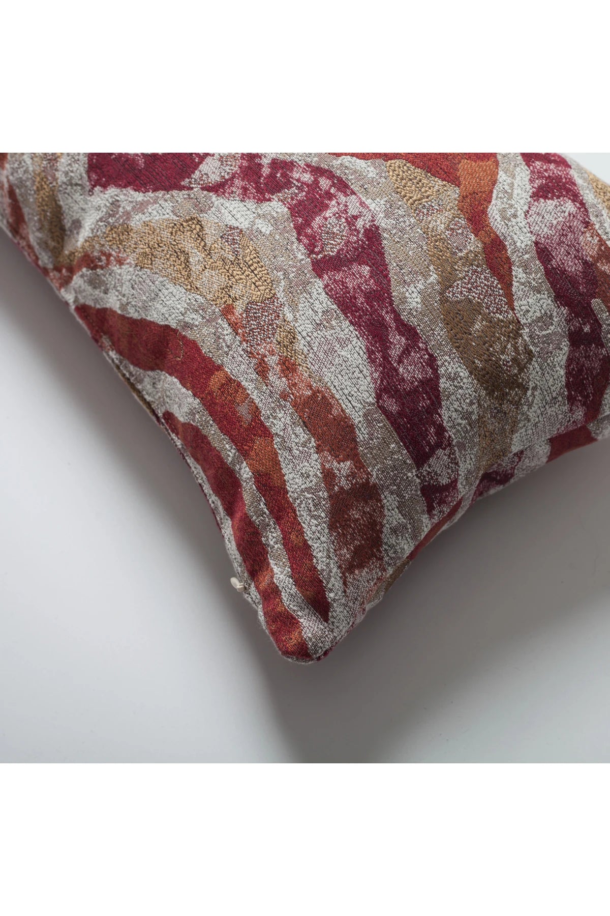 Rio - Zebra Desenli Viskon Dokuma Kırlent 30x50 - Kırmızı