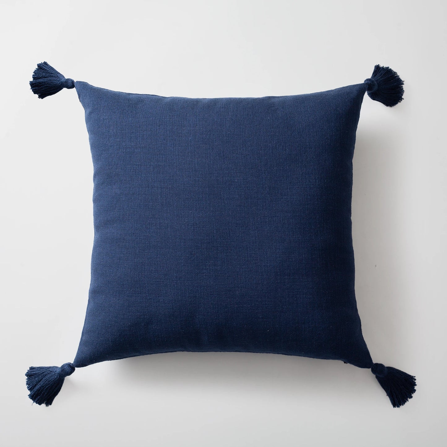 Loom Keten Püsküllü Yatak Runner + 4 Yastıklı Set Loom Sense - Lacivert