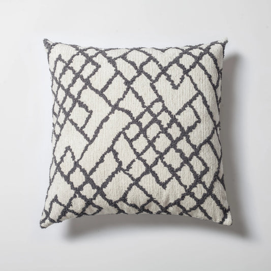 Gri etnik kilim desenli kırlent kılıfı 50x50 cm