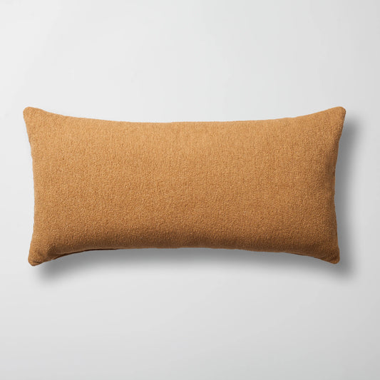 Julia - Düz Bukle Dokuma Lumbar Kırlent 35x70 - Hardal