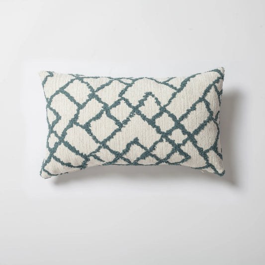 Mavi etnik kilim desenli dikdörtgen kırlent kılıfı 30x50 cm