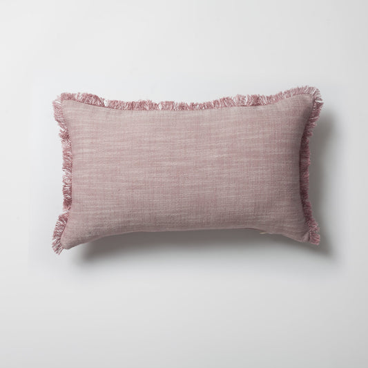 Soho  - Keten Püsküllü Kırlent 30x50 - Pembe Kırlent