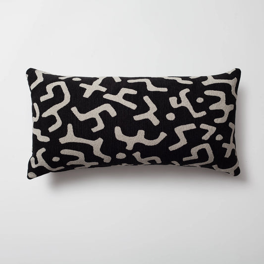 Nandos - Labirent Desenli 35x70 Kırlent - Siyah