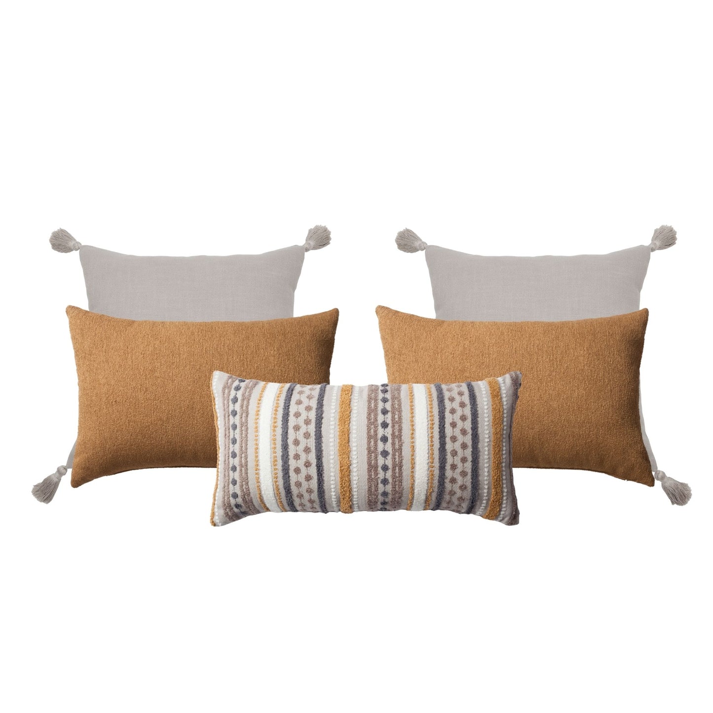 Julia & Nomad & Loom 5'li Kombin Kırlent Set - Hardal