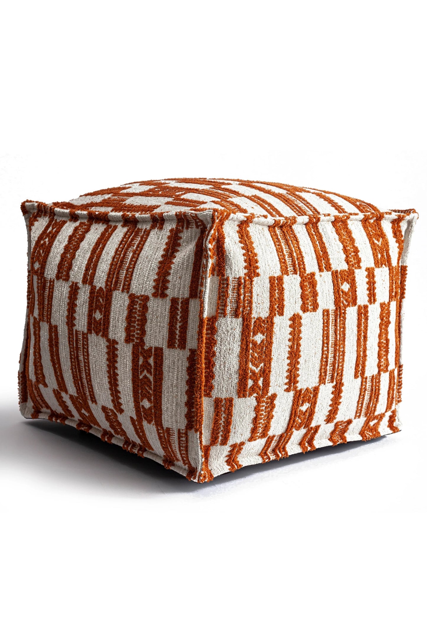 Surya Puf - Etnik Desenli Puf - Turuncu