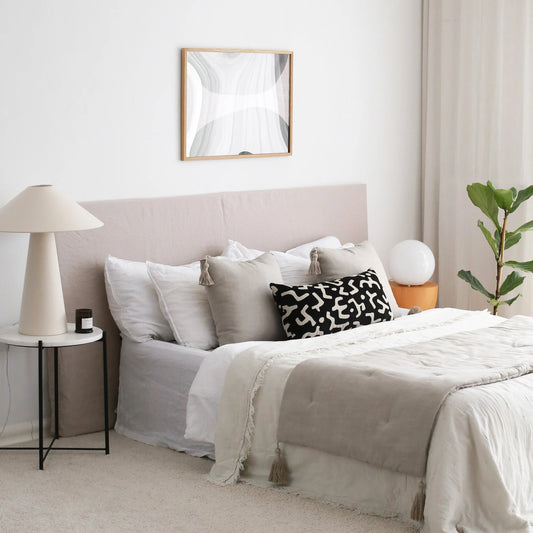 Loom Keten Püsküllü Yatak Runner + 3 Yastıklı Set Nandos