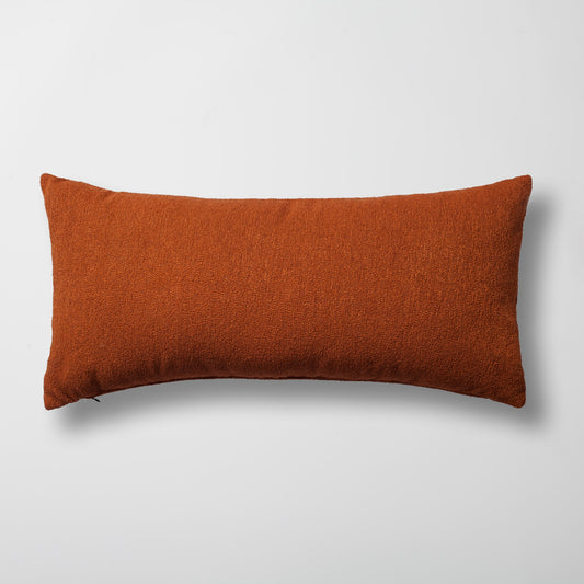 Turuncu düz bukle dokuma lumbar kırlent kılıfı 35x70 cm