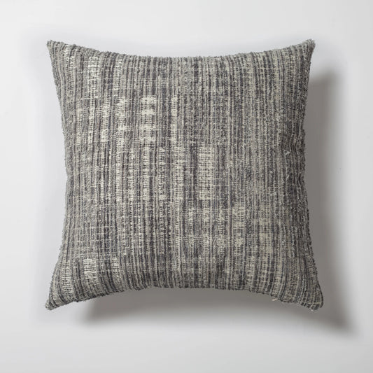 Gri soyut desenli dokulu kare kırlent kılıfı 50x50 cm