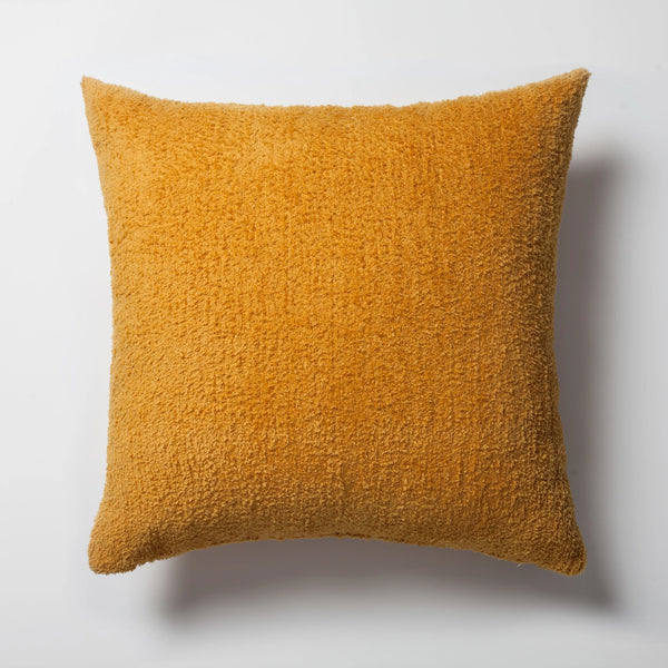 Sarı sheepskin dokulu tüylü kırlent kılıfı 50x50 cm