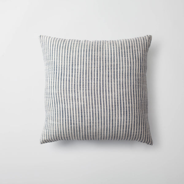 Lacivert keten çizgili %100 naturel kırlent kılıfı 45x45 cm
